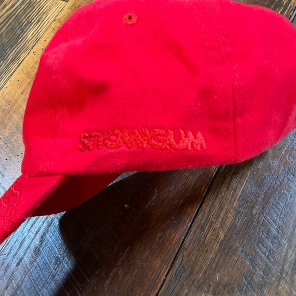Snowgum Red Cotton Baseball Cap Adjustable Strapback Hat - Picture 6 of 10